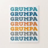 Grumpa | Funny Grumpy Grandpa Retro Text Design Legpuzzel (Verticaal)