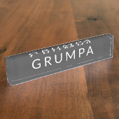 Grumpa Funny Novelty voor Grumpy Grandpa Graphic D Naambordje (Zijkant)