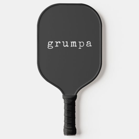 Grumpa Grappig chagrijnig opa in zwart-wit Pickleball Paddle (Voorkant)
