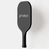 Grumpa Grappig chagrijnig opa in zwart-wit Pickleball Paddle (Links)