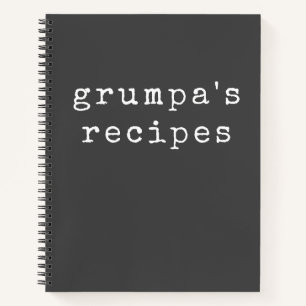 Grumpa  Grappig Grumpy Grandpa Black White Recipy Notitieboek