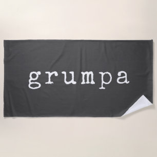Grumpa Grappige chagrijnige opa in zwart-wit Strandlaken