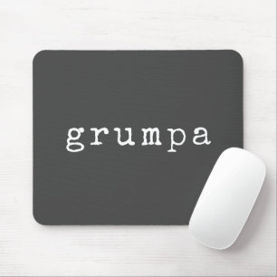 Grumpa Grappige knorrige opa in zwart en wit Muismat