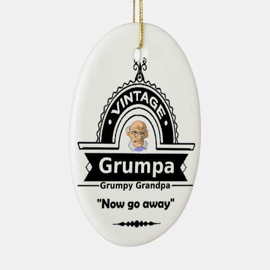 Grumpa Grumpier Grandpa Grandfather Fun Quote Keramisch Ornament (Rechts)