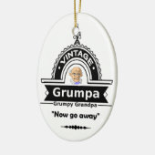 Grumpa Grumpier Grandpa Grandfather Fun Quote Keramisch Ornament (Links)