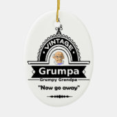Grumpa Grumpier Grandpa Grandfather Fun Quote Keramisch Ornament (Voorkant)
