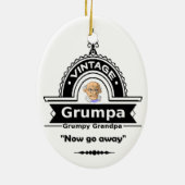 Grumpa Grumpier Grandpa Grandfather Fun Quote Keramisch Ornament (Achterkant)