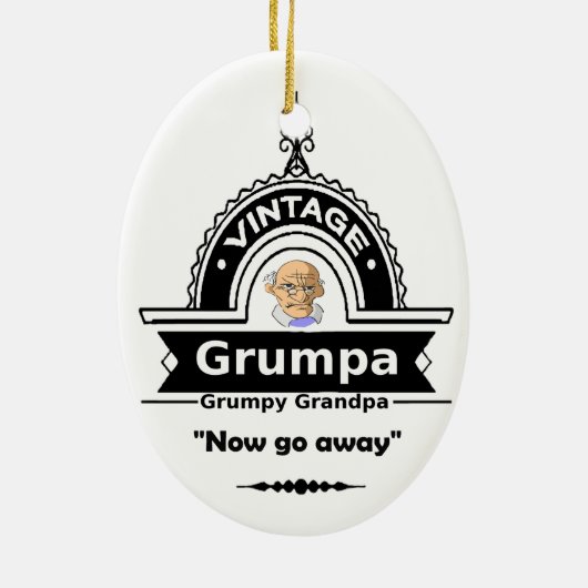 Grumpa Grumpier Grandpa Grandfather Fun Quote Keramisch Ornament (Achterkant)