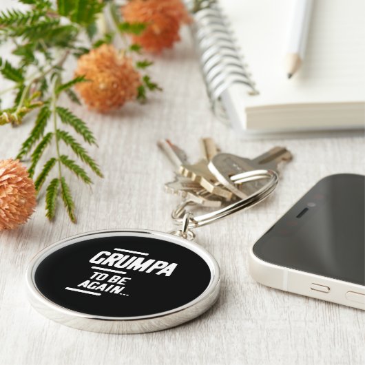 Grumpa om opnieuw te zijn | Grootvader Gift Sleutelhanger (Zijkant)
