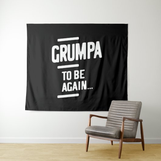 Grumpa om opnieuw te zijn | Grootvader Gift Wandkleed (In Situ (horizontaal))