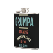 Grumpa omdat grootvader voor oude jongens is heupfles (Links)