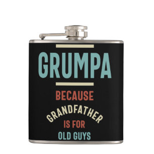 Grumpa omdat grootvader voor oude jongens is heupfles