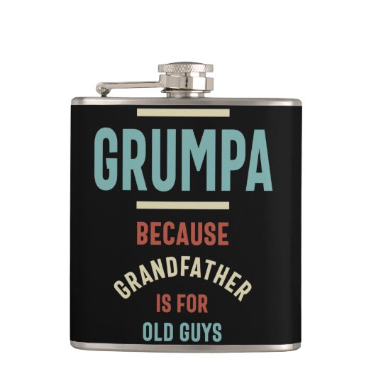 Grumpa omdat grootvader voor oude jongens is heupfles (Voorkant)