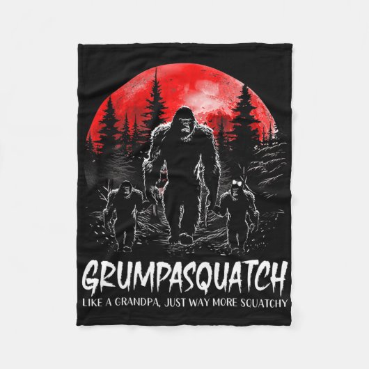 Grumpa Squatch Funny Bigfoot Dad Sasquatch Yeti Fa Fleece Deken (Voorkant)