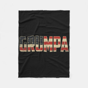 Grumpa Veteraan Patriottische Amerikaanse Vlag Vad Fleece Deken