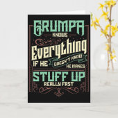 Grumpa Weet Alles Funny Grumpa Vaderdag G Kaart (Gele Bloem)