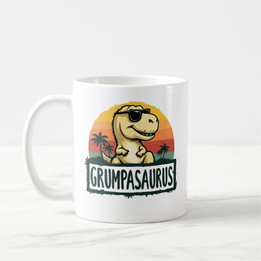 Grumpasaurus Dinosaur Grandpa Saurus Vaderdag Koffiemok (Links)