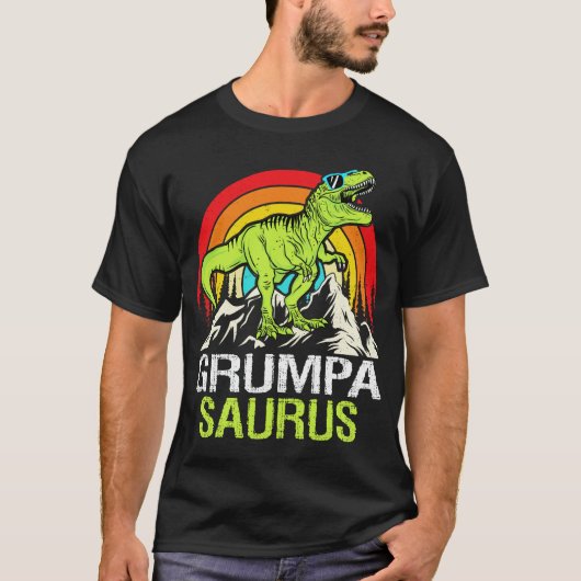 Grumpasaurus Dinosaur Grandpa Saurus Vaderdag T-shirt (Voorkant)