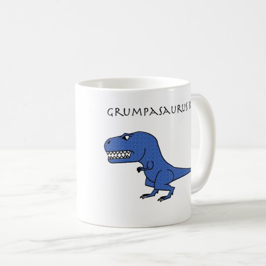 Grumpasaurus Rex Blue Textured Mok (Voorkant rechts)