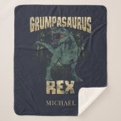 Grumpasaurus Rex Dinosaur T Rex Grandpa Sherpa Deken (Voorkant)