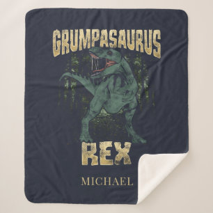 Grumpasaurus Rex Dinosaur T Rex Grandpa Sherpa Deken