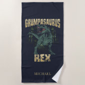 Grumpasaurus Rex Dinosaur T Rex Grandpa Strandlaken (Voorkant)