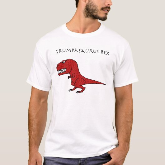 Grumpasaurus Rex Red getextureerd T-shirt (Voorkant)
