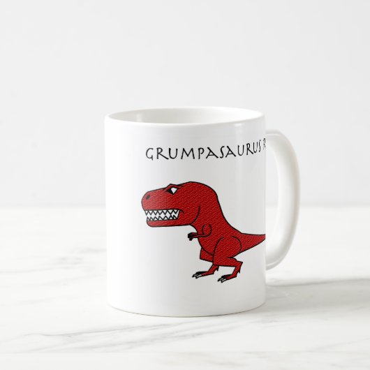 Grumpasaurus Rex Red getextureerde Mok (Voorkant rechts)