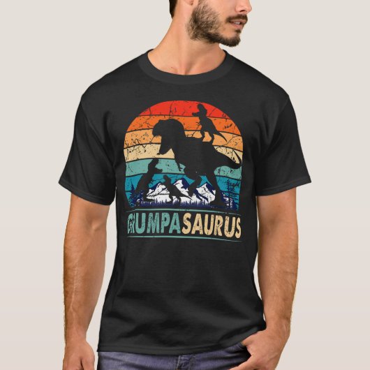 Grumpasaurus T Rex Grumpa Dinosaur 3 Kids Funny Fa T-shirt (Voorkant)