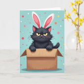 Grumperige Bunny Kitty Fun Kaart (Gele Bloem)