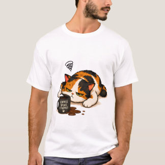 Grumperige Calico Kat - Coffee sprak T-shirt