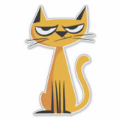 Grumperige Cartoon Kattensticker Sticker (Voorkant)
