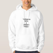 Grumperige Panda Gezicht Minimalistische Witte Ove Hoodie (Voorkant)