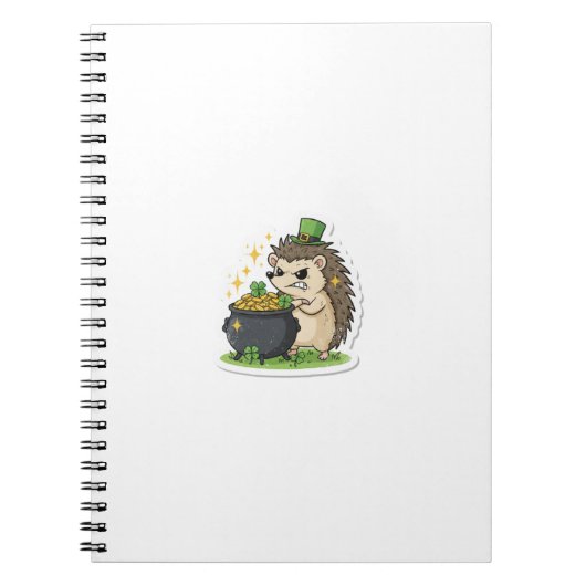 Grumperige Schattenbewaarder Egel St.Patrick's Day Notitieboek (Voorkant)
