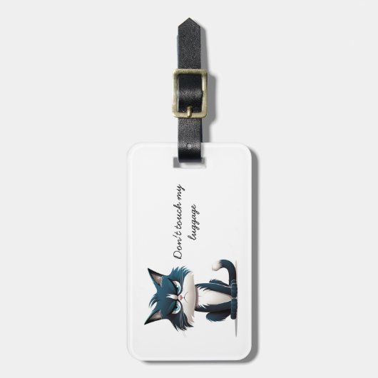 Grumpige kat bagagelabel (Voorkant verticaal)