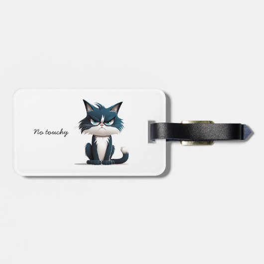 Grumpige kat bagagelabel (Achterkant horizontaal)