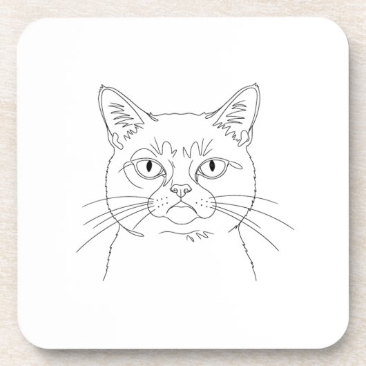 Grumpige kat bier onderzetter (Voorkant)