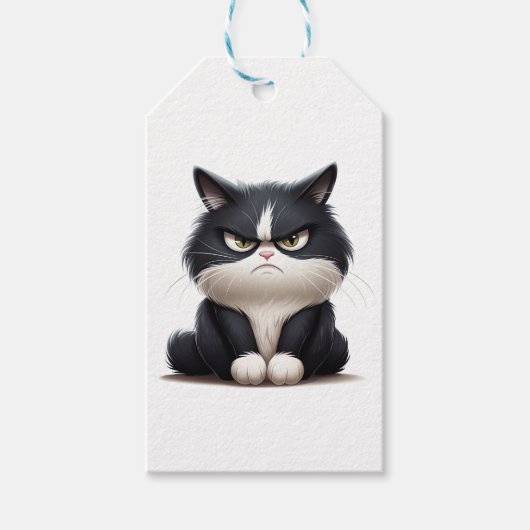 Grumpige kat cadeaulabel (Voorkant)