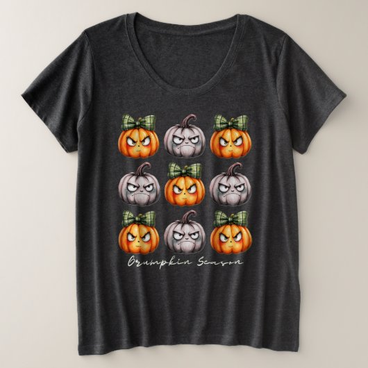 Grumpkin Season beroemd gemaakt door Grumpy Pumpki Grote Maat T-shirt (Design voorkant)