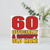 Grumpy 60th Birthday Humor Kaart (Staand voorkant)