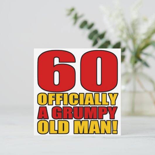 Grumpy 60th Birthday Humor Kaart (Staand voorkant)
