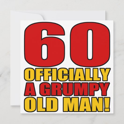 Grumpy 60th Birthday Humor Kaart (Voorkant)