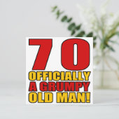 Grumpy 70th Birthday Humor Kaart (Staand voorkant)