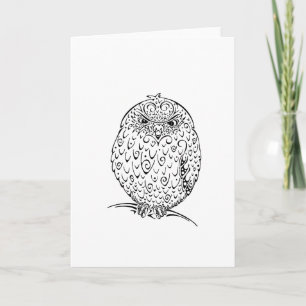 Grumpy African Barred Owlet Design Kaart