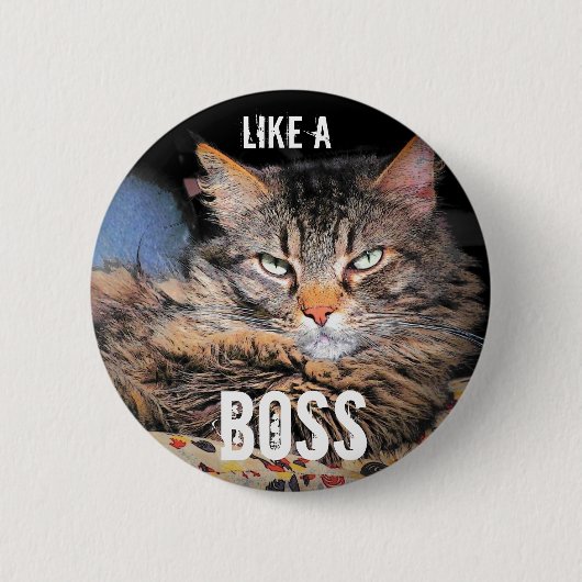 Grumpy Angel, als een borst-kattemem Ronde Button 5,7 Cm (Voorkant)