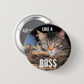 Grumpy Angel, als een borst-kattemem Ronde Button 5,7 Cm (Voorkant /achterkant)