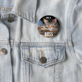 Grumpy Angel, als een borst-kattemem Ronde Button 5,7 Cm (In situ)
