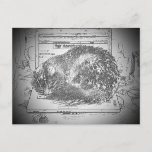 Grumpy Angel Laptop Lap Cat? Briefkaart