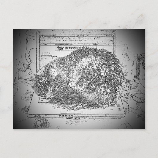 Grumpy Angel Laptop Lap Cat? Briefkaart (Voorkant)