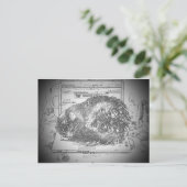 Grumpy Angel op een laptoplap kat? Briefkaart (Staand voorkant)